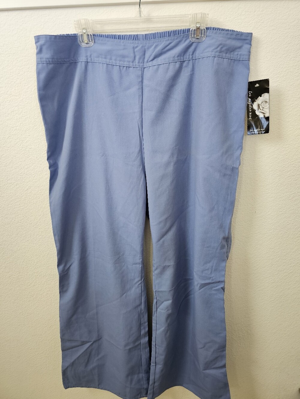 NWT Vintage Los Angeles Rose Cornflower Blue Flare Scrub Pants - 2XL Plus Size